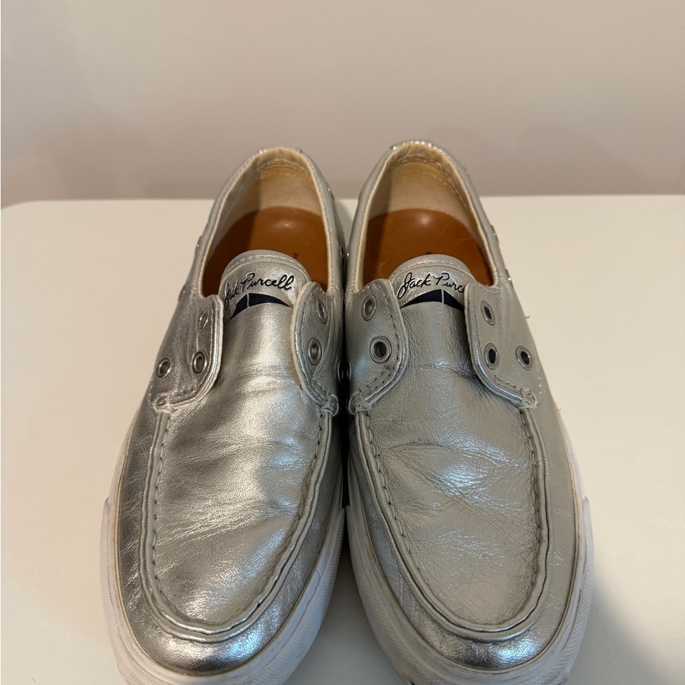 Jack Purcell Converse Silver Metallic Shoes - Picture 3 of 6